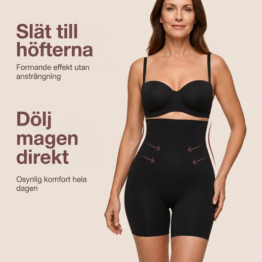 Formande shorts med platt mage-effekt