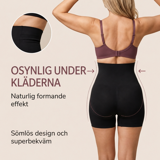 Formande shorts med platt mage-effekt